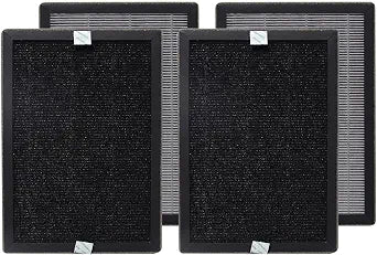 PUREBURG Replacecment Filter Compatible with Kenmore 1200e Series PM2010 KF250 & KALADO KCA01 Air Purifiers,2 Set (4 Filters) H13 True HEPA Activated carbon 2-in-1