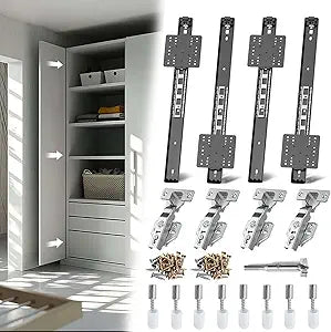 Pocket Door Slides, Cabinet Pocket Door Slide,Pocket Door Hinge,Pivot Door Slide Hardware Inset,Cabinet Pocket Door Hardware Kit Fit for Inset Door,Cabinet Door (16 inches, Pieces, 4)