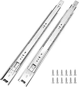 10 Pairs of 20 Inch Hardware 3-Section Full Extension Ball Bearing Side Mount Drawer Slides,100 LB Capacity Drawer Slide