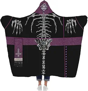 Ghost Papa V Novelty Blanket, Skelet Papa Halloween Costume, Officially Licensed Merchandise (Black & Purple)