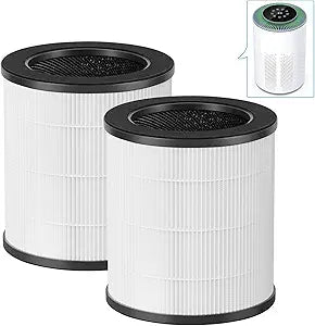 2 Pack A2 Replacement Filter Compatible with AMEIFU GDAP1W and VEWIOR A2 Air Purifier(ClearAir-A2), H13 True HEPA Air Cleaner Filter, 3-Stage Filtration for Wildfire Smoke Pollen Pets Odor