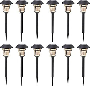 MAGGIFT 12 Pack Solar Pathway Lights Outdoor Solar Garden Lights for Patio, Yard, Driveway
