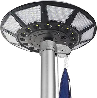 Flag Pole Light Solar Powered, Solar Flag Pole Light 266 LEDs, 4200lm Brightest Flagpole Light,100% Flag Coverage for Most Outdoor 15 to 25 Ft Flag Poles, 0.55" Wide Flag Ornament Spindles