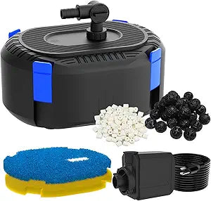 AquaMiracle 850GPH Pond Filter Pump with 4-Stage Filtration | Pond Pump Filter Box | Fish Pond Filter for Outdoor Ponds 500-750 Gal | for Garden, Waterfall, Fountain, Water Feature