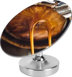 Magnetic Espresso Shot Mirror for Bottomless Portafilters(don't fit Flair 58), Shatterproof Stainless Steel Reflective Lens to Monitor Coffee Flow & Channeling, 360 Adjustable