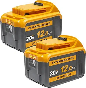 TENMOER 2-Pack 12.0Ah High Capacity 20V Battery Compatible with DeWalt 20V MAX Tools,Extended Runtime Replacement Battery for Heavy-Duty Use(Not an OEM)