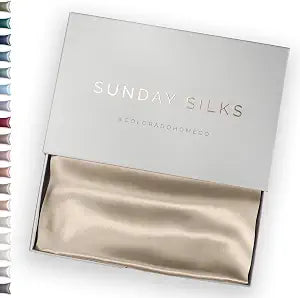 SUNDAYSILKS 100% Mulberry Silk Pillowcase, Silk Pillow Cases for Hair & Skin, Superior to Satin Pillowcase, with Zipper, Standard, Queen, King Sizes, Anti-Wrinkle, Cooling, Non-Slip Silk Pillowcases