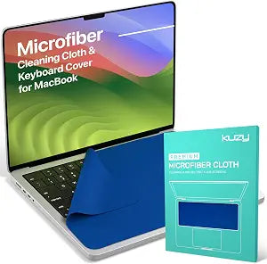 Kuzy Premium Microfiber MacBook Screen Cleaner and Keyboard Protector - Anti-Imprint Laptop Cleaning Cloth for MacBook Pro 16" and MacBook Air 15", Scratch-Free, 13 x 8.5 inches, 1 Pack - Navy Blue