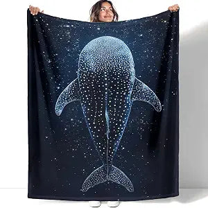 YISUMEI Whale Shark Space Stars Blanket Ocean and Starry Sky Lover Gifts for Adults & Kids  Ultra Soft Plush Throw Blanket for Bed, Couch, Camping - 60"x80"
