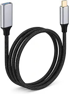 USB Female to C Male Cable 1M/3.3 Ft USB Female to USB-C Male