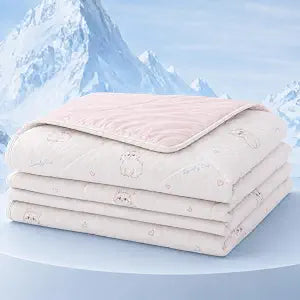 Cold Cooling Blanket Full/Queen  Stay Cool All Night | Lightweight, Breathable, Cool Blanket for Hot Sleepers & Night Sweats, Ultra Soft Silky Summer Blanket (Pink Cat, Full (80" x 60"))