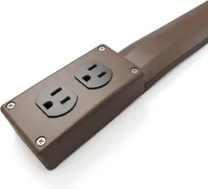 Electriduct Lay Flat Electrical Power Extension Cord - 5 Feet - Brown