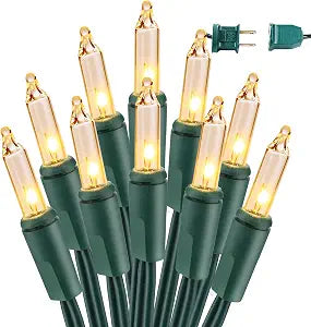 BrizLabs Clear Christmas Lights Outdoor 300 Count Incandescent Light String