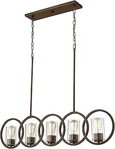 Millennium 2355-RBZ Five Light Island Pendant, Bronze/Dark