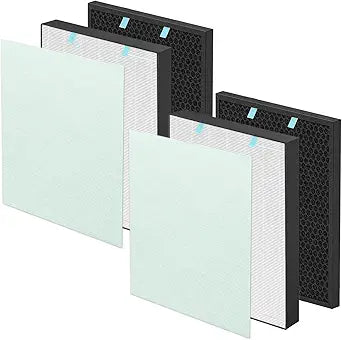 2 Sets Replacement Air400 Filter for Bissell Air400 air purifier, HEPA Activated Carbon Pack 3365, Include 2521 True Hepa Filters and Pre-Filters, 2520 Active Carbon Filters