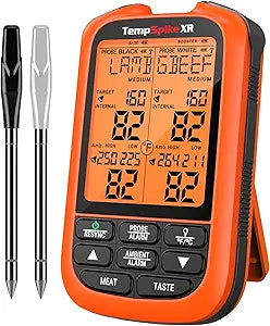 TempPro TempSpike 1000FT Wireless Meat Thermometer Digital with 2 Upgraded Ultra-Thin Probes, Kitchen Food Thermometer Cooking, Turkey, Smoker, BBQ, Grill Temperature Indicator (Previously ThermoPro)