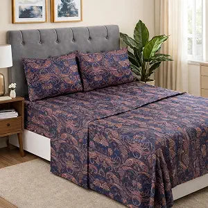Dreamology Sheets Queen Size Bed Set,Microfiber Sheet,Printed Sheet Set
