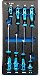 Capri Tools 25000-SS8KMT Kontour Screwdriver Set, 8-Piece with The Mechanics Tray