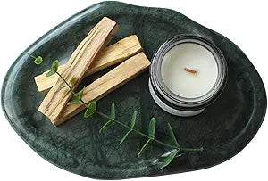Natural Marble Trinket Tray  9"x6" Cloud Shaped Decorative Dish for Jewelry, Keys, Perfume, Cosmetics, Vanity, Bathroom, Candle, Kitchen & Countertop | Stone Catchall or Gift (Indian Green)