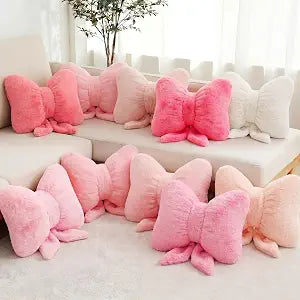 AceOrbit 10 Pcs Bow Pillows Bulk, 12x9 Inch Soft Bow Pillows Decorative for Bed Aesthetic Throw Pillow Small Coquette Bow-Shaped Plush Pillow for Couch Sofa Room Home Car Decor (Pink)
