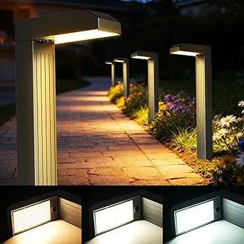 Vosaro Solar Pathway Lights Outdoor, 6 Pack 3-in-1 Solar Walkway Lights with 3000K/4500K/6000K, Tempered Glass Panel & IP65 Waterproof, Auto On/Off Landscape Lighting for Path Step Yard Driveway