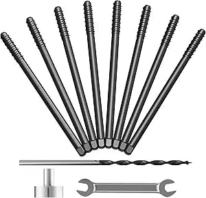 8pcs Heavy Duty Floating Shelf Brackets for 3/4" to 1.75" Boards, Invisible Blind Shelf Support Kit with CNC Drilling Jig, Double-Threaded Rods for DIY Custom Floating Shelves, 125lbs (6 inch-8pcs)