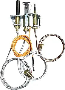 25660/4021-732 Pilot Assembly Natural Gas (NG) for Heatilator, Heat-N-Glo and Quadrafire Stove & Fireplace, Replacement Natural Gas Pilot Assembly for Heatilator GNDC33, GNDC36