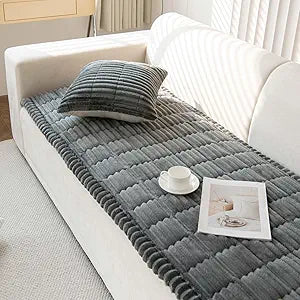 Couch Cover for Dogs Washable, Non Slip Sofa Covers for Pets 3 Cushion Couch Sofa, Sectional Slipcover Furniture Protector (1 PCS 27.5"x94" Dark Grey)