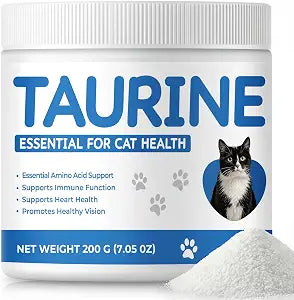 Taurine Powder Supplement for Cats, Daily Amino Acid Support for Heart Function, Vision & Feline Metabolism, Cat Supplement for Balanced Nutrition (200 g)