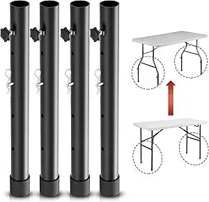 Folding table risers for Folding Tables Straight/Bent Leg, Dural Folding Table Leg Extensions 4 Levels/Heights Table Leg extenders 3.6in | 6.77in | 10in | 13in-All for Treating Your Back pain