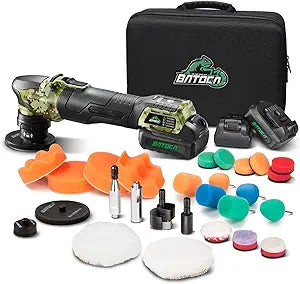 BATOCA S4 Cordless Multi-Polisher-Set, with 2Pcs 12V 2.5Ah Batteries, RO&DA Car Buffer Polisher, 1&3inch Mini Brushless Polisher for Car Detailing, Camouflage Pattern Style