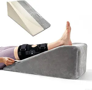 Leg Elevation Pillows for After SurgeryKnee Replacement Pillow ,Wedge Pillow for Knee, Ankle, Hip and Foot Injuries, Circulation Improvement Leg Support Pillow with Handles (29.5 x13 x 9.5inch)
