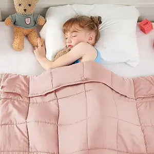 yescool Pink Weighted Blanket 5 Pounds Cooling Weighted Lap Blanket, Heavy Blanket for Sleeping, Weighted Throw Blanket Gifts for 40-60lbs, 40"x60"