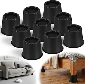 9 Pcs Bed Risers Furniture Risers, 4 Inch Non-Slip Plastic Heavy Duty Leg Extenders for Chair Bed Frame Couch Desk Under Beds Storage & Dorm Room Essential, 1500 Lbs Capacity