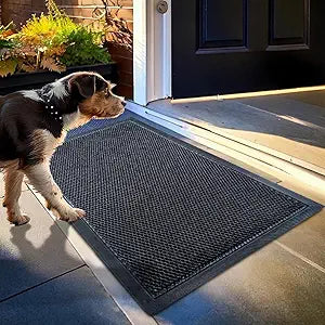 Muddy Mat Meshy Mat Door Mat Heavy-Duty Quick-Dry Floor Mat, Sand & Dirt Trapper for Indoor & Outdoor, Ideal for Entrance, Mudrooms,Patios & Garages,Low-Profile,Non-Slip,Washable Black 17"x30"x0.4"