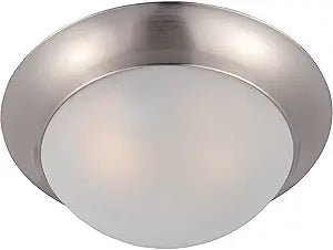 Maxim Lighting Essentials 1-Light Flush Mount | Satin Nickel Finish | Transitional Flush Mount | Ideal for Bedrooms, Hallways & Entryways | 5850FTSN