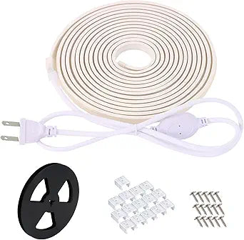 Flexible COB LED Strip Lights, Waterproof LED Light Strip, 5m Bendable Warm White Strip for Mirror, Desk, and Furniture Lighting (Warm White, 16.4ft)