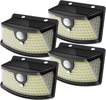 Aootek Solar Motion Sensor Lights Outdoor 120 LEDs, Black, 4 Pack