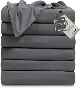 Lavisun Flat Sheets only,6 Pack Bulk Top Sheets for Massage Table, Home, Dorm Bed Sheet & Curtain,Soft & Breathable Bed Sheets (Queen,Grey)