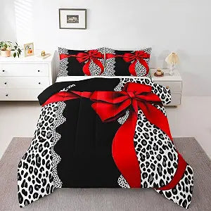 Erosebridal Cute Bow Comforter Set Full Size, Bowknot Bedding Set for Kids