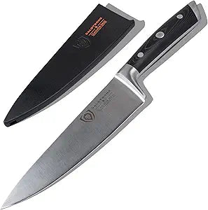 Dalstrong 8" Chef Knife  Forged High-Carbon German Steel, Full-Tang, Hand-Polished 1618 Edge  Gladiator Series ELITE For Daily Home Cooking, BBQ Prep & Professional Kitchens  G-10, NSF