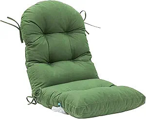 QILLOWAY Outdoor High Back Chair Cushion for Adirondack, All Weather Rocking Chair Cushions Thick Padded Replacement for Patio Furniture,Dark Green