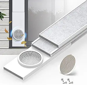 GCGOODS Portable Air Conditioner Window Seal Kit with Insulated Foam Panels, Adjustable AC Window Ven Kit with Plastic Guard Fit for 5" Diameter Exhaust Hose, Seal Plates Kit for Heat Insulation