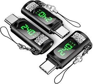 240W Power Meter Tester USB C Cables Adapter Voltage Current Display(3Pack)