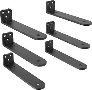 Eurydice Heavy Duty Floating Shelf Brackets, 1/4 in Thick 6 in 6Pack Black
