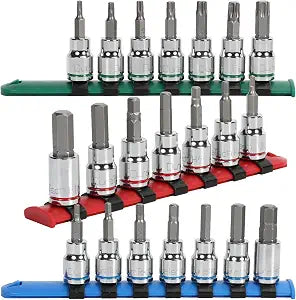DURATECH Allen Bit Socket Set, 3/8'' Drive Torx, 21-Piece