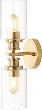 JONATHAN Y Jules 2-Light Wall Sconce 16.5" Metal Seeded, Brass Gold