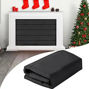 Magnetic Fireplace Blanket for Heat Loss Indoor Fireplace Covers Keep Drafts Out Stops Heat Loss Fireplace Draft Stopper with Built-in 12 Strong Magnet for Iron Fireplace Frame Fireplace Scree 35x37
