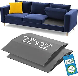 Couch Cushion Support for Sagging Seat - 22" x 22" High-Density Trapezoid 35D Foam Sofa Cushion Supports, Couch Supporter for Under The Cushions, Grey Set of 2