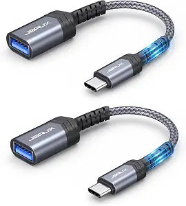 JSAUX USB C to USB Adapter 3.0 [2 Pack], Type C OTG Adapter-Grey
